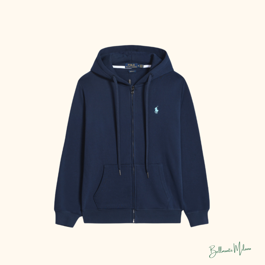 Moletom Capuz de Malha Dupla Zíper - Ralph Lauren