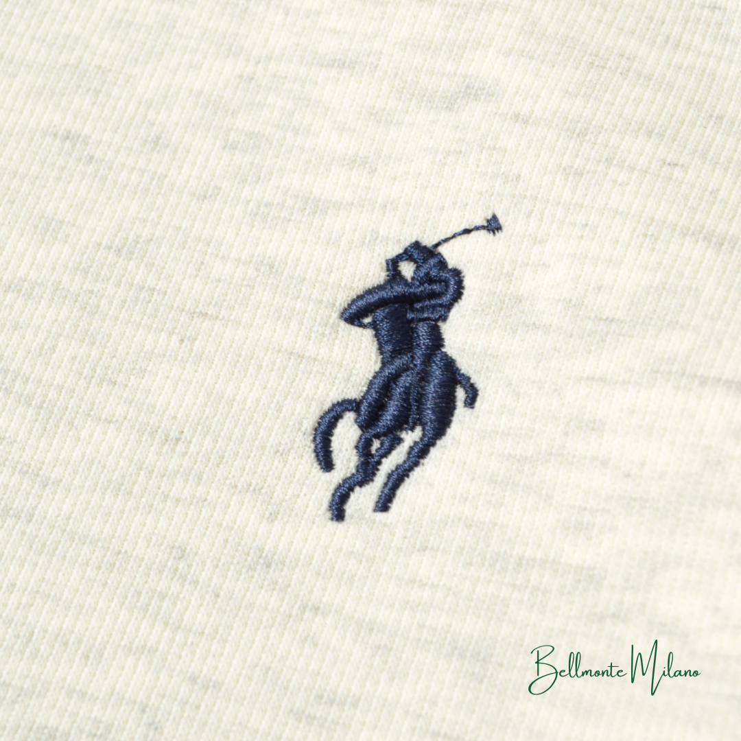 Suéter R&L™ com meio zíper em couro