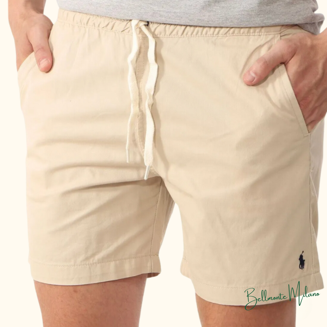 Short Ralph Lauren Masculino Sarja Chino Black Icon Cáqui Claro